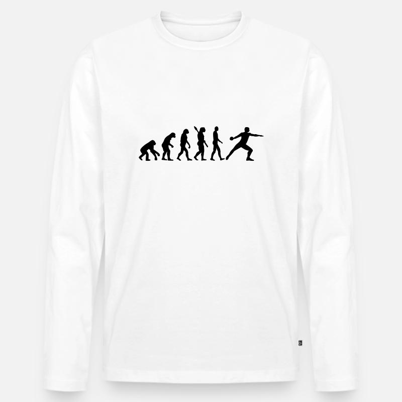 Diskuswurf - Männer Premium Bio Langarmshirt - Weiß
