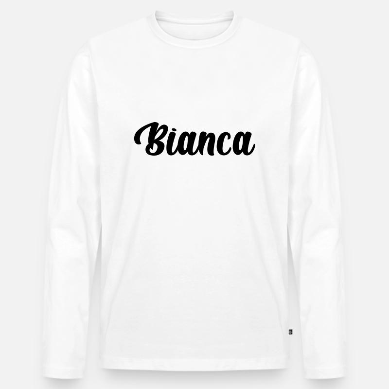 Bianca - Männer Premium Bio Langarmshirt - Weiß