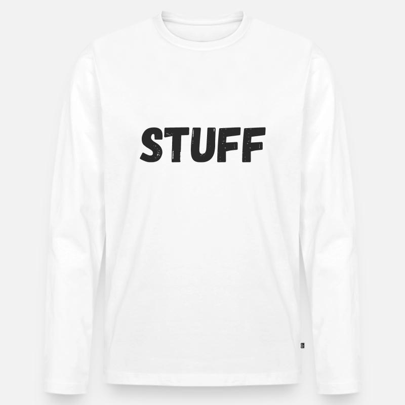 Stopfen - Männer Premium Bio Langarmshirt - Weiß