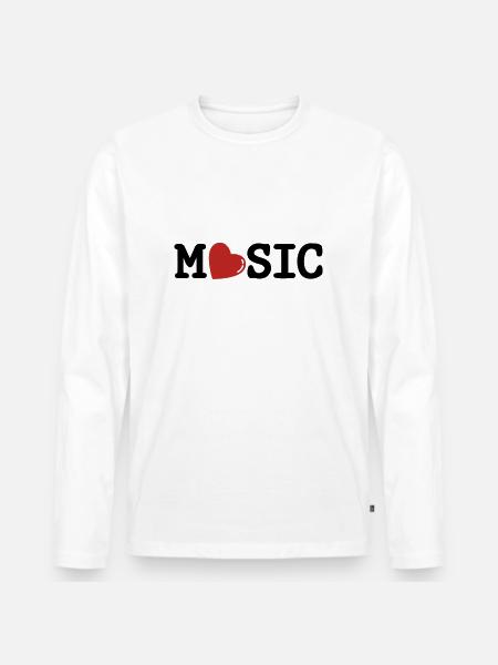 I love Music - Männer Premium Bio Langarmshirt - Weiß