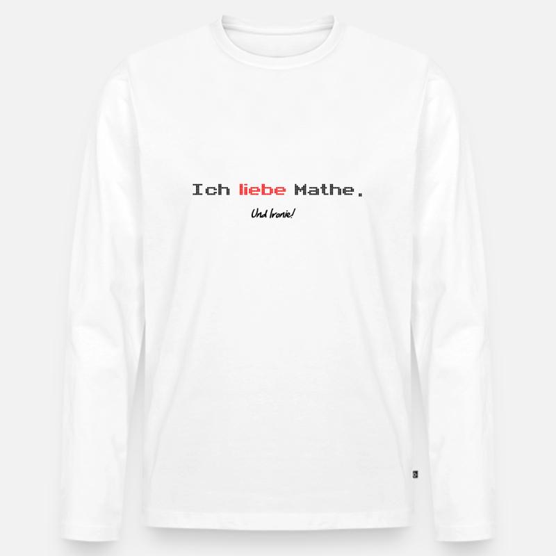 Mathe Ironie Shirt - Männer Premium Bio Langarmshirt - Weiß