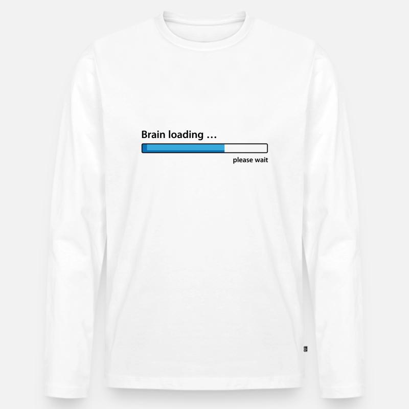 Brain loading please wait - Men's Premium Organic Long Sleeve Shirt - white