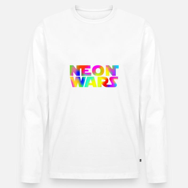 neon wars - Männer Premium Bio Langarmshirt - Weiß