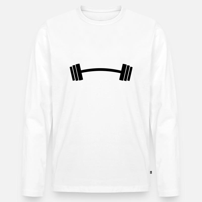 hantel - Männer Premium Bio Langarmshirt - Weiß