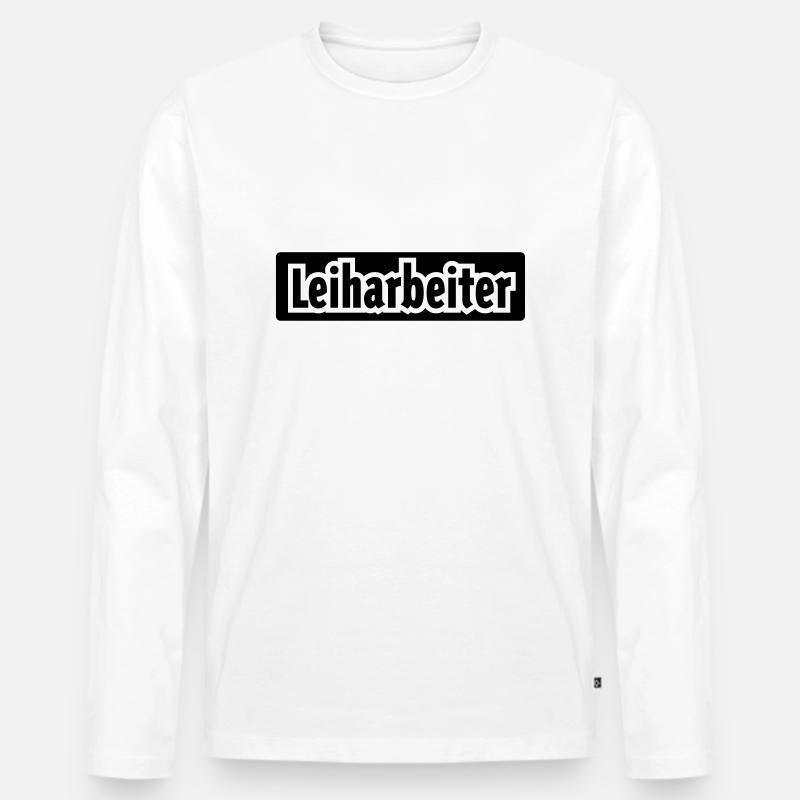 leiharbeiter - Männer Premium Bio Langarmshirt - Weiß