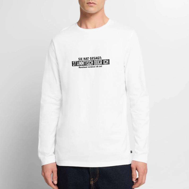 stammtisch oder ich Männer Premium Bio Langarmshirt