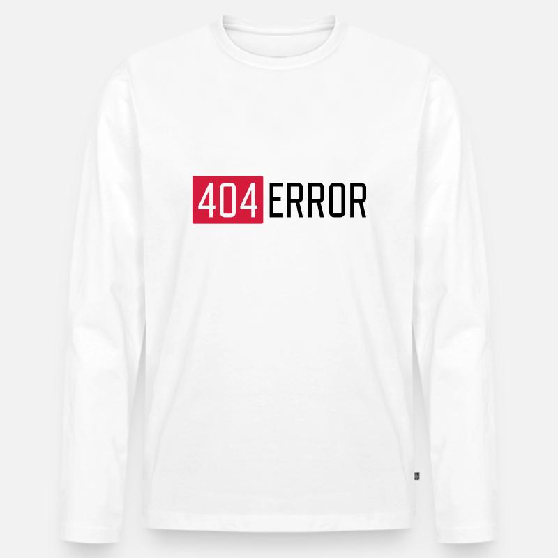 404 ERROR - Männer Premium Bio Langarmshirt - Weiß