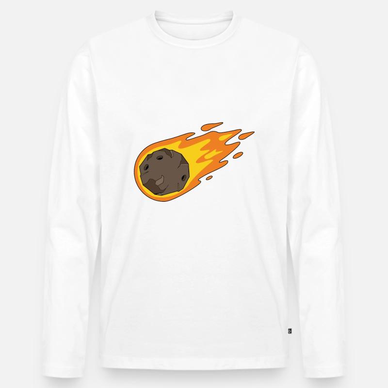 Asteroid Komet - Männer Premium Bio Langarmshirt - Weiß