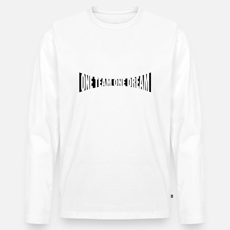 Gebogen One Team - Männer Premium Bio Langarmshirt - Weiß