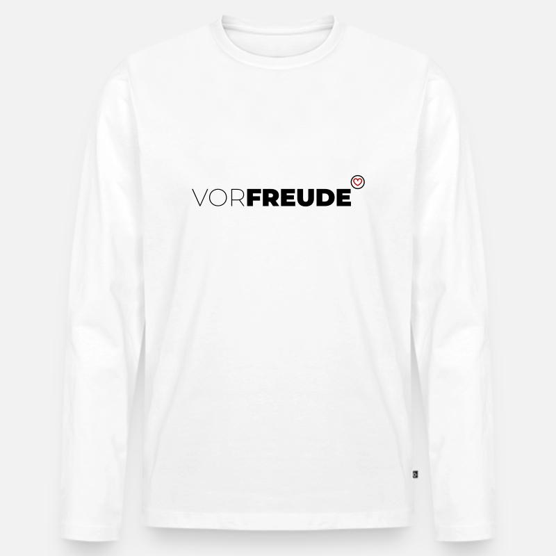 Vorfreude - Männer Premium Bio Langarmshirt - Weiß