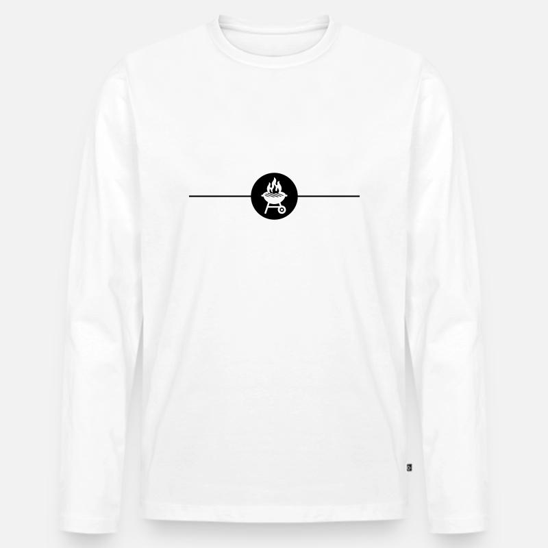 Grill Symbol Grilling Line - Men's Premium Organic Long Sleeve Shirt - white