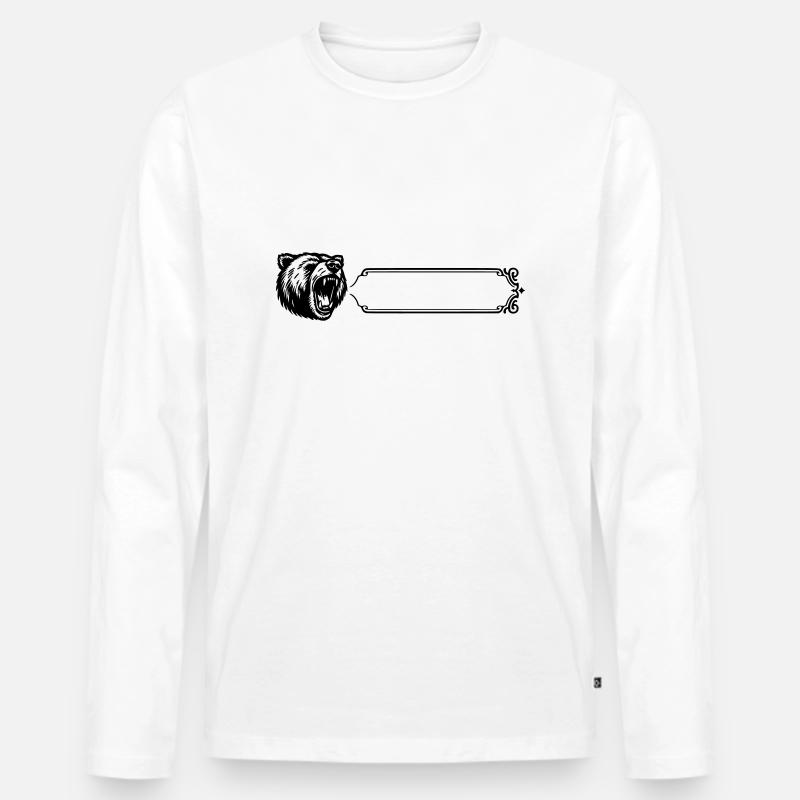 Grizzly - Name, Vorname - Männer Premium Bio Langarmshirt - Weiß