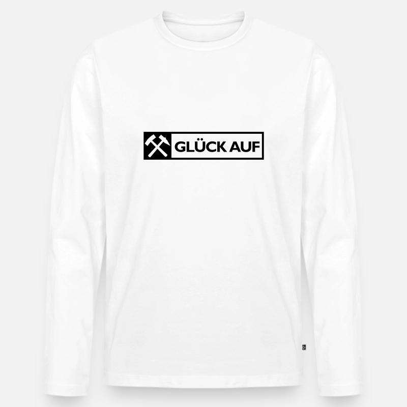 Glück Auf! - Männer Premium Bio Langarmshirt - Weiß