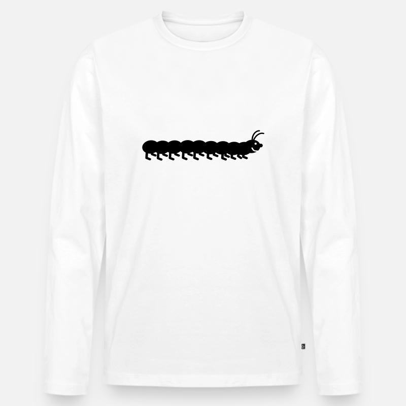 Raupe - Männer Premium Bio Langarmshirt - Weiß