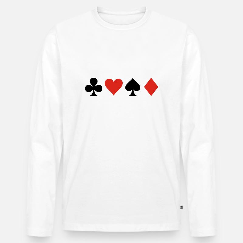 Karten - Männer Premium Bio Langarmshirt - Weiß