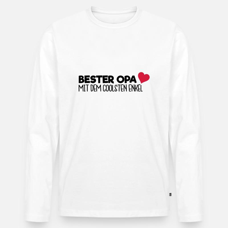 Bester Opa - Enkel - Männer Premium Bio Langarmshirt - Weiß