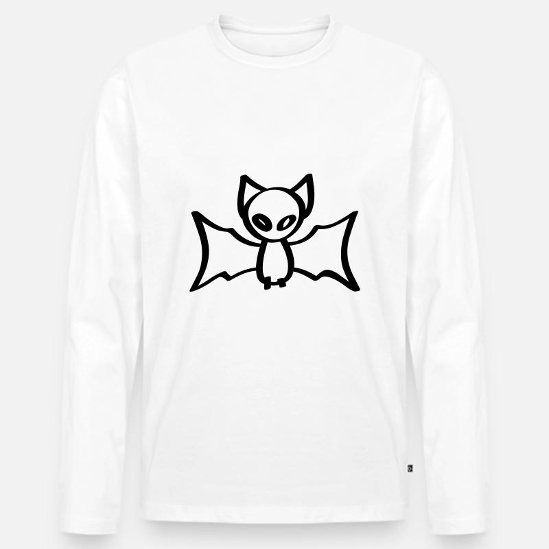 fledermaus halloween bat - Männer Premium Bio Langarmshirt - Weiß