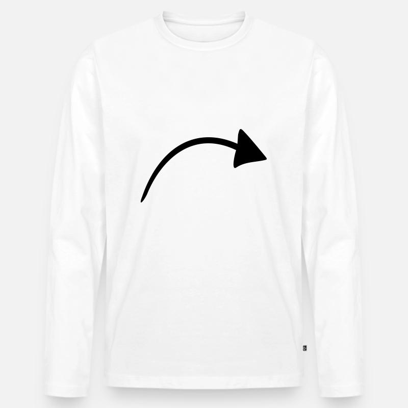 Pfeil - Männer Premium Bio Langarmshirt - Weiß
