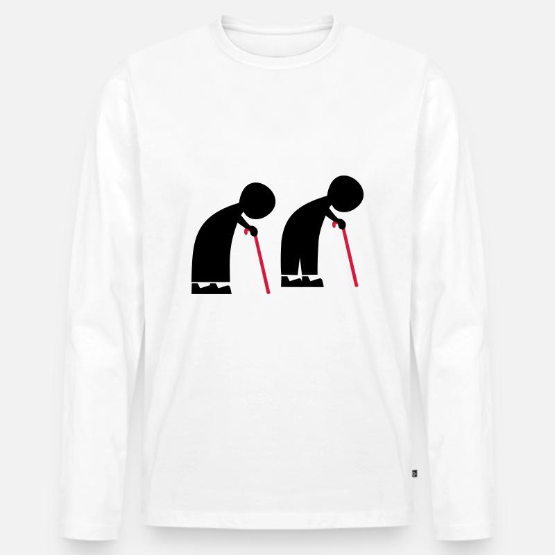 Menschen - Männer Premium Bio Langarmshirt - Weiß