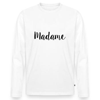 madame simple - Men's Premium Organic Long Sleeve Shirt - white - Front - Nico (187cm)