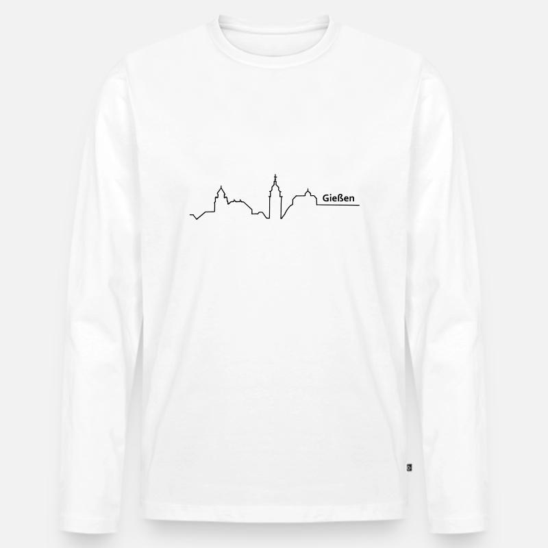 giessen Gießen skyline - Männer Premium Bio Langarmshirt - Weiß