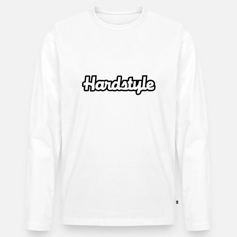 Hardstyle__V051 - Männer Premium Bio Langarmshirt - Weiß