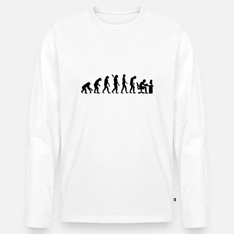 Evolution computer - Men's Premium Organic Long Sleeve Shirt - white