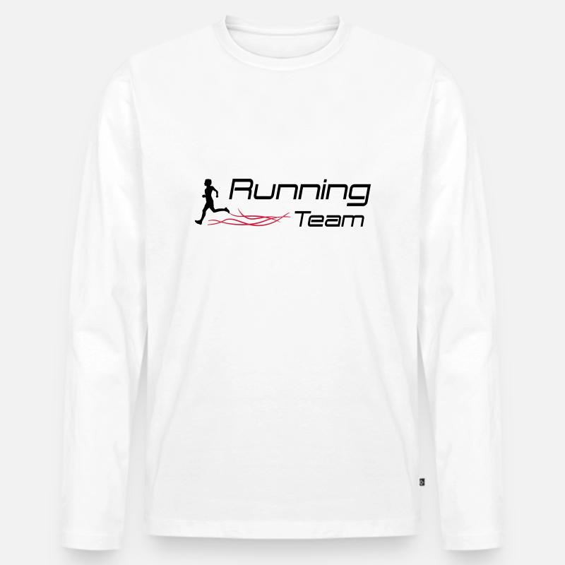 running team - Männer Premium Bio Langarmshirt - Weiß