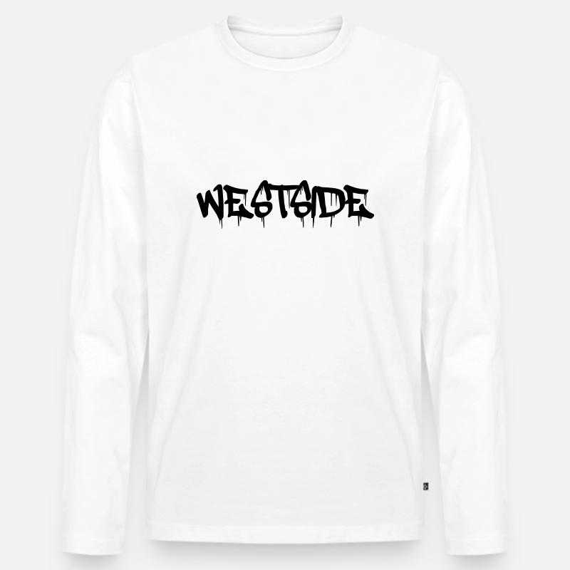 westside - Männer Premium Bio Langarmshirt - Weiß