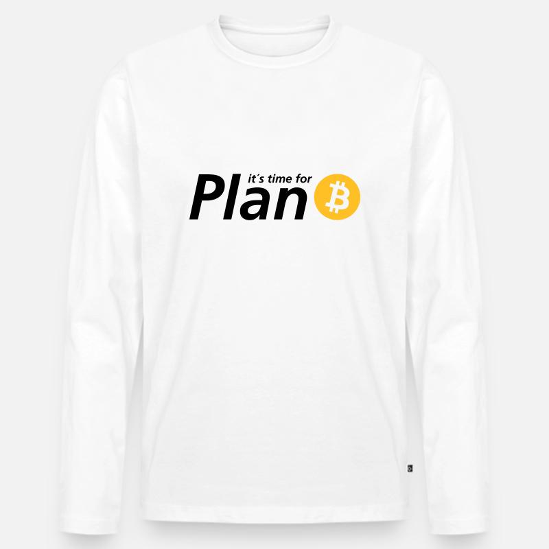 Time for plan B - Männer Premium Bio Langarmshirt - Weiß