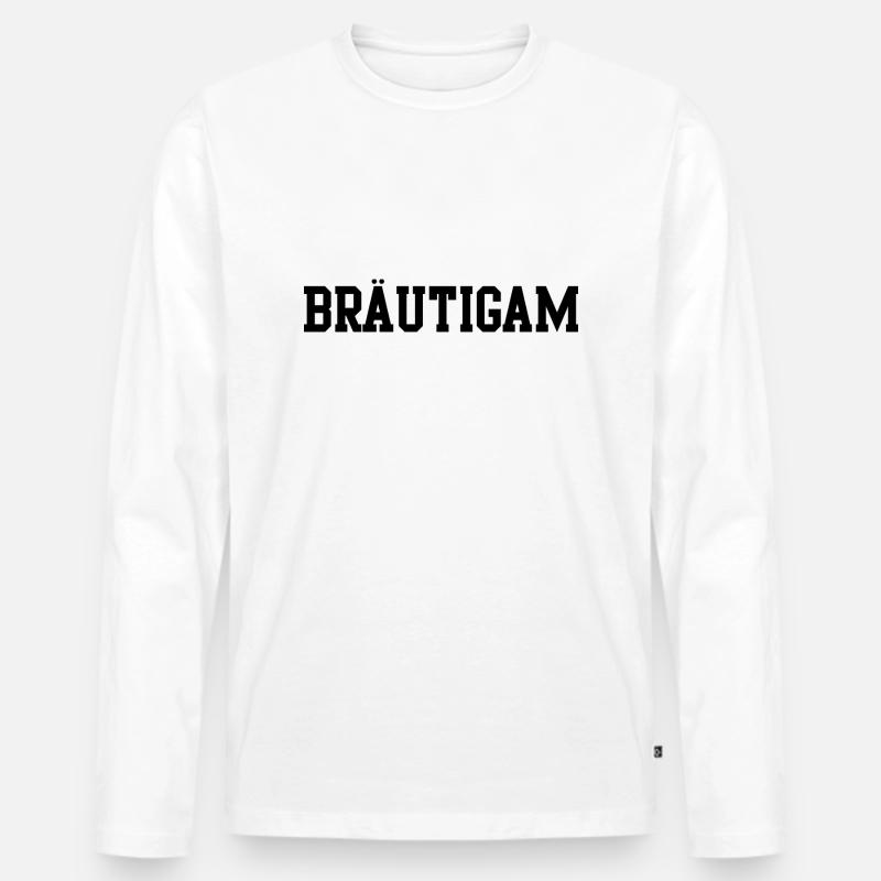 Bräutigam - Männer Premium Bio Langarmshirt - Weiß