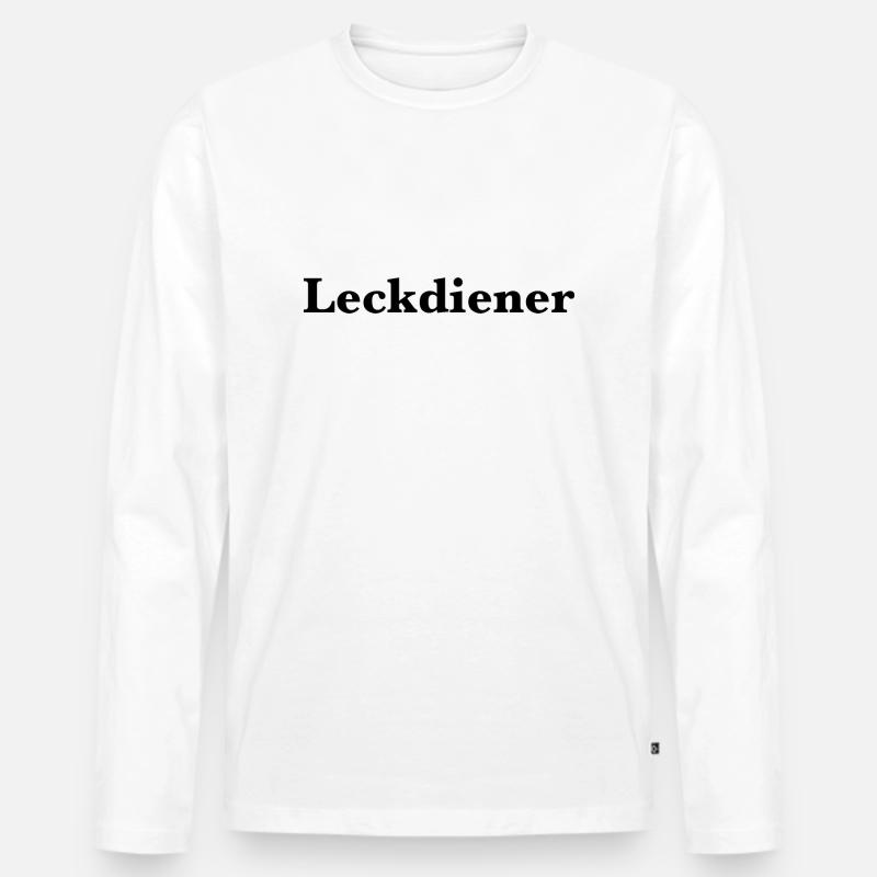 Leckdiener - Männer Premium Bio Langarmshirt - Weiß