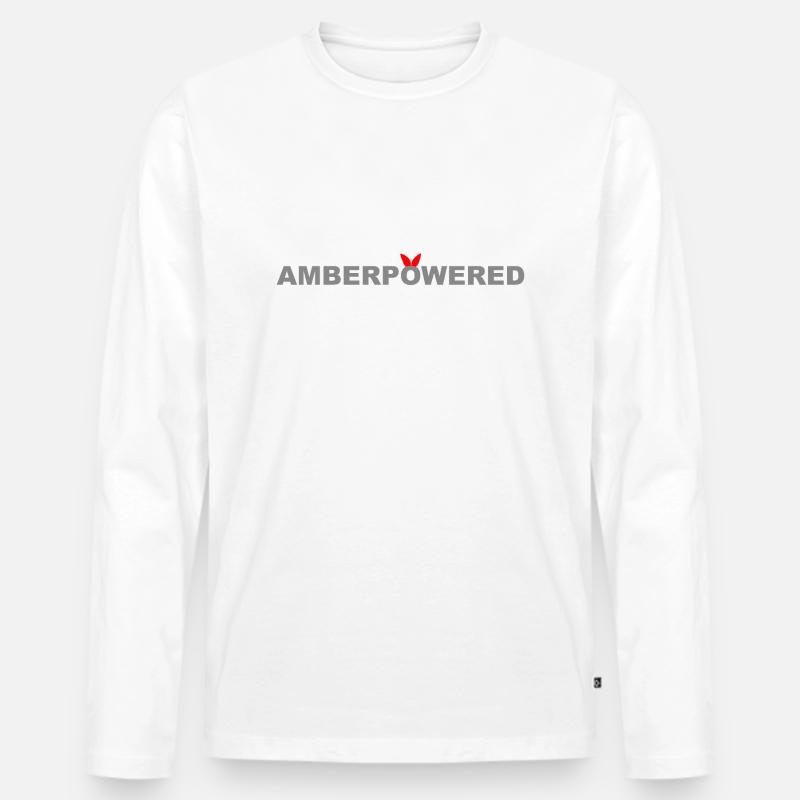 Amberpowered 1 - Männer Premium Bio Langarmshirt - Weiß