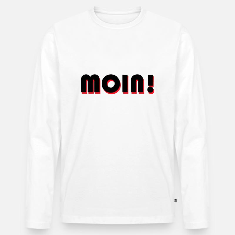 Moin - Männer Premium Bio Langarmshirt - Weiß