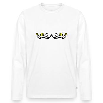 Floral Element - Men's Premium Organic Long Sleeve Shirt - white - Front - Nico (187cm)