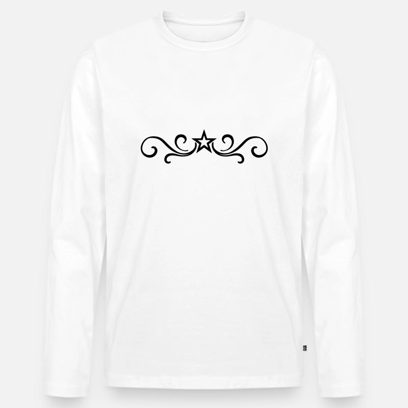 Ornament Element Linie - Männer Premium Bio Langarmshirt - Weiß