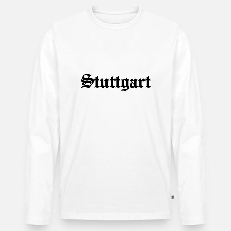 Stuttgart - Männer Premium Bio Langarmshirt - Weiß