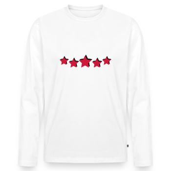 sterne - Männer Premium Bio Langarmshirt - Weiß - Vorne - Nico (187cm)