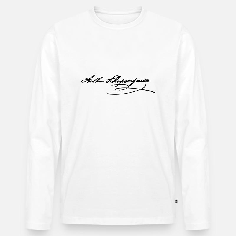 Arthur Schopenhauer - Maglia a manica lunga ecologica premium da uomo - bianco