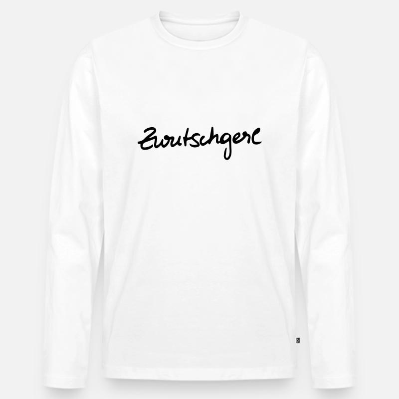 Zwutschgerl - Männer Premium Bio Langarmshirt - Weiß