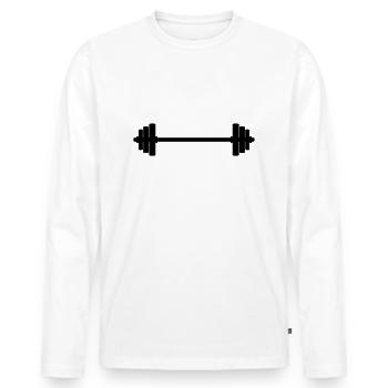 Hantel Gewichtheben Bankdrücken Bodybuilder Hantel - Männer Premium Bio Langarmshirt - Weiß - Vorne - Nico (187cm)