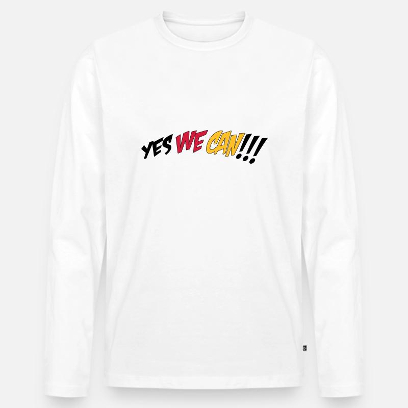 Fußball EM - Männer Premium Bio Langarmshirt - Weiß