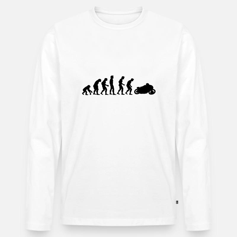 motorradrennen_evolution - Männer Premium Bio Langarmshirt - Weiß
