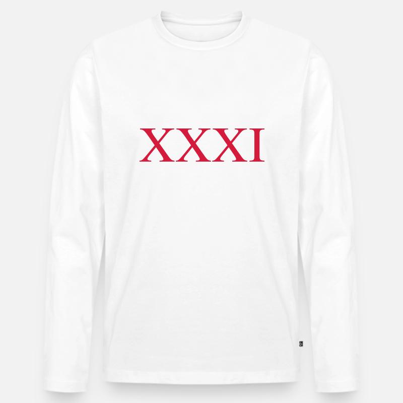 31 - Männer Premium Bio Langarmshirt - Weiß