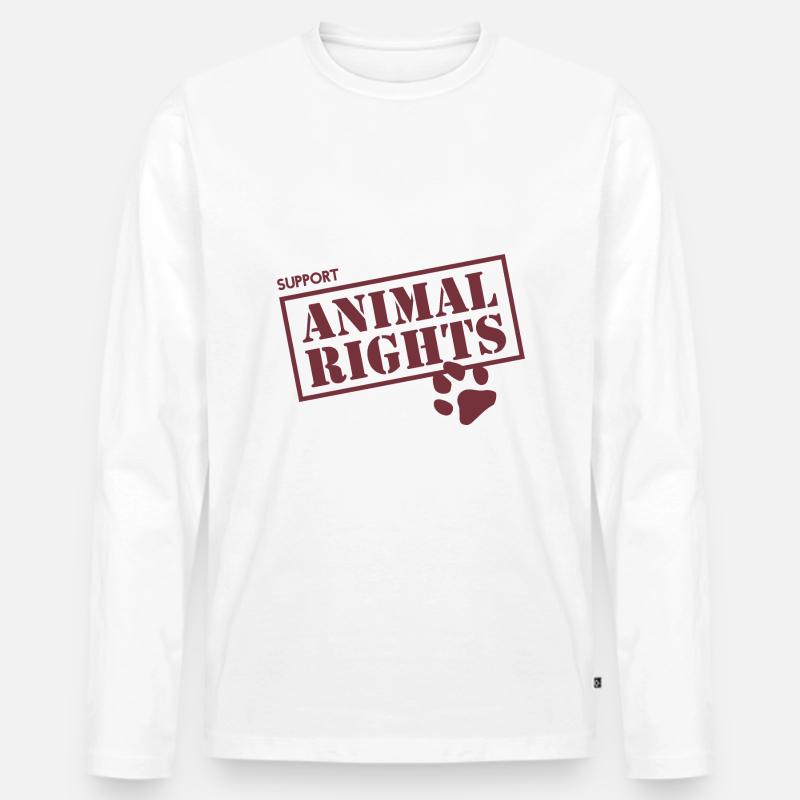 Support Animal Rights - Männer Premium Bio Langarmshirt - Weiß