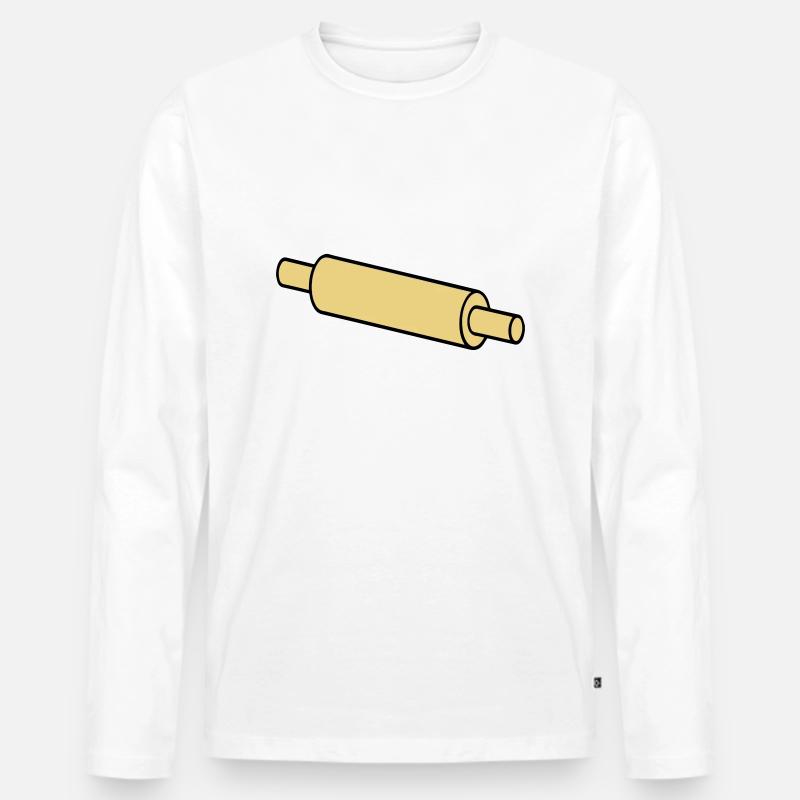 Nudelholz - Männer Premium Bio Langarmshirt - Weiß