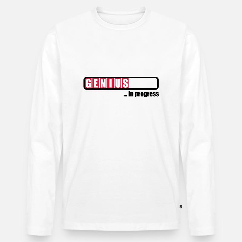 Genius in progress - Männer Premium Bio Langarmshirt - Weiß