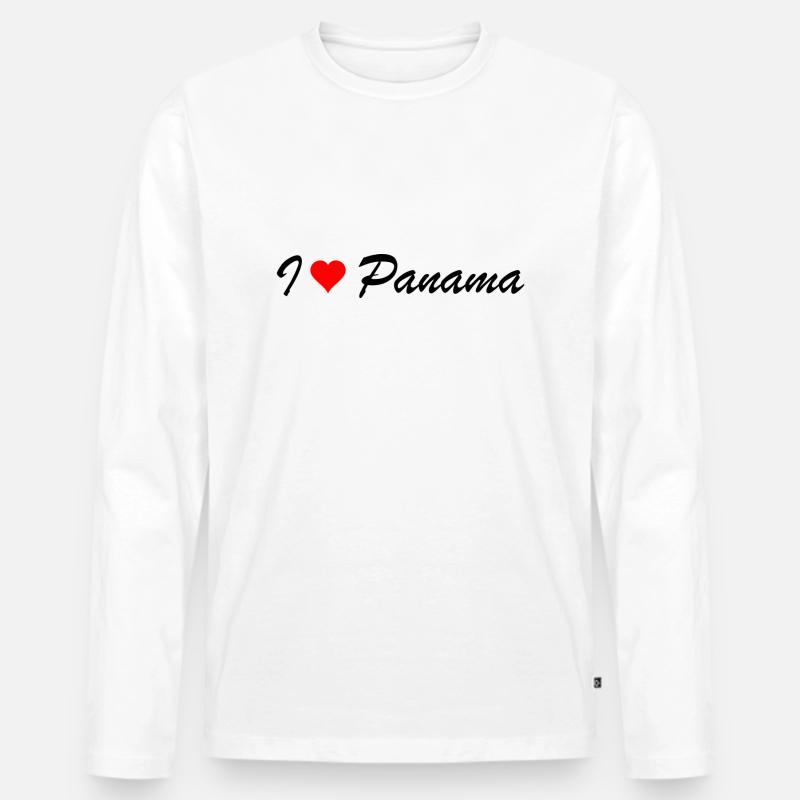 Panama - Männer Premium Bio Langarmshirt - Weiß