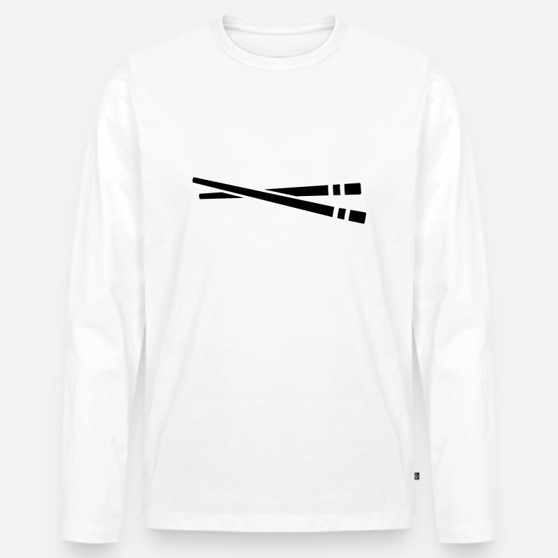Sushi - Männer Premium Bio Langarmshirt - Weiß