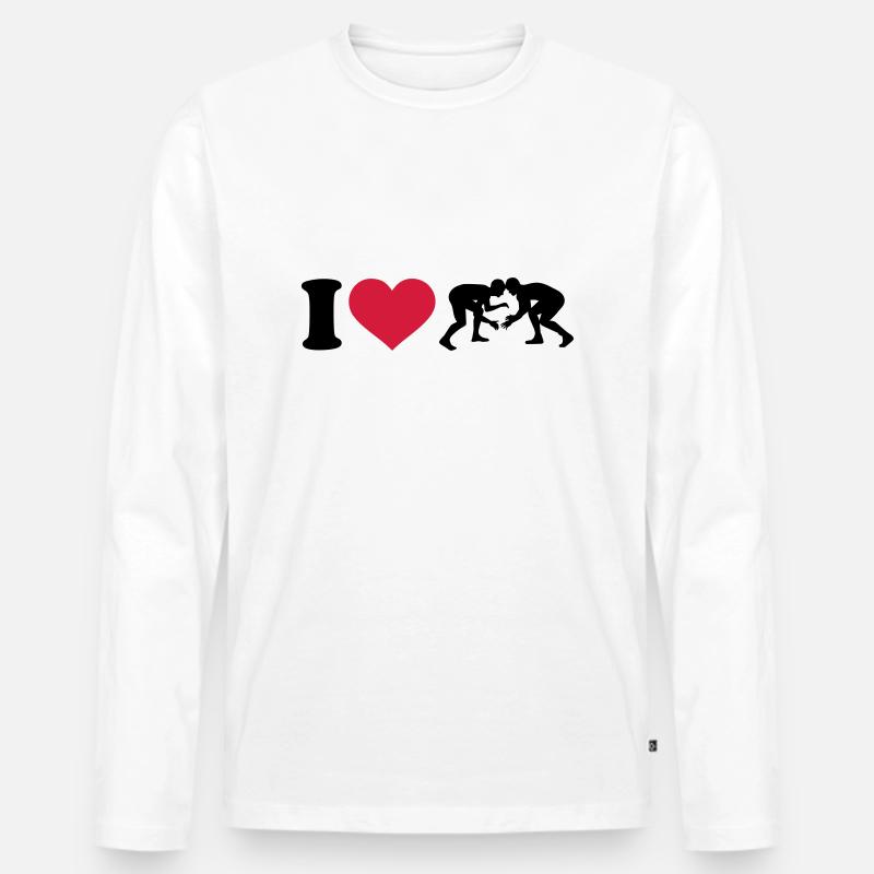 Ringen - Männer Premium Bio Langarmshirt - Weiß